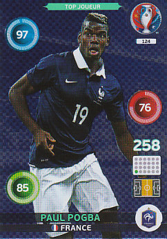 Paul Pogba France Panini UEFA EURO 2016 Top Joueur #124